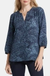 Nydj Pintuck Blouse In Blue
