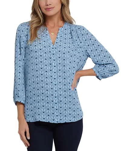 Nydj Pintuck Blouse In Blue