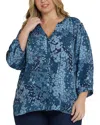 Nydj Pintuck Blouse In Blue