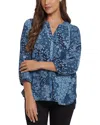 Nydj Pintuck Blouse In Blue