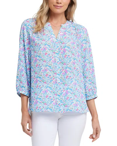Nydj Pintuck Blouse In Blue