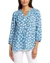 Nydj Pintuck Blouse In Blue