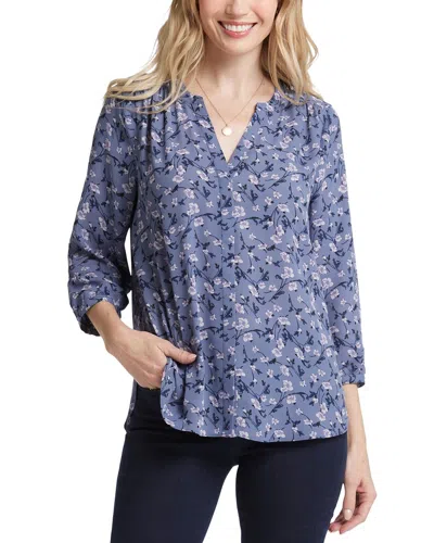 Nydj Pintuck Blouse In Blue