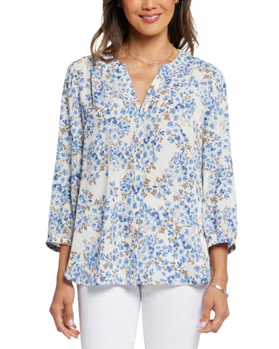 Nydj Pintuck Blouse In Blue