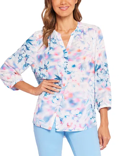 Nydj Pintuck Blouse In Blue