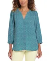Nydj Pintuck Blouse In Blue