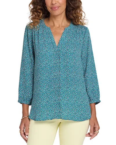 Nydj Pintuck Blouse In Blue