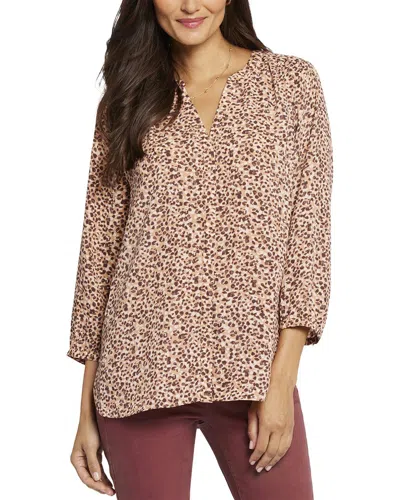 Nydj Animal Print Pintuck Blouse In Rosita In Multi