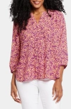 Nydj Pintuck Blouse In Pink