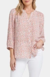 Nydj Pintuck Blouse In Copper Cat