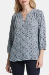 Nydj Pintuck Blouse In Cora Creek