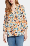 Nydj Pintuck Blouse In Cottage Pond
