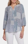 Nydj Pintuck Blouse In Giona Geo