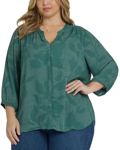 Nydj Pintuck Blouse In Green