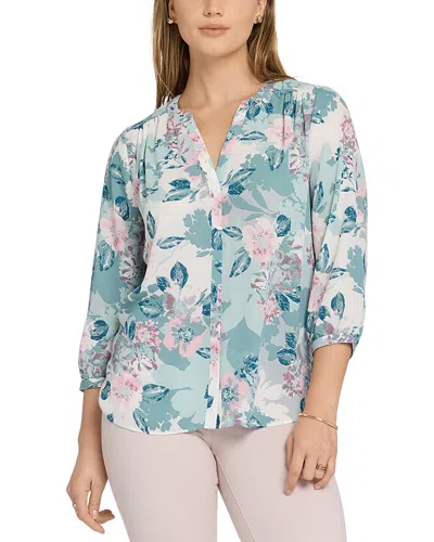 Nydj Pintuck Blouse In Green