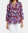 NYDJ PINTUCK BLOUSE IN HOT SPRINGS