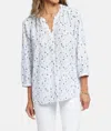 Nydj Pintuck Blouse In Leyla Dots In White