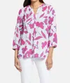 NYDJ PINTUCK BLOUSE IN OPHELIA'S ORCHID