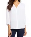 Nydj Semisheer Pintuck Blouse In White