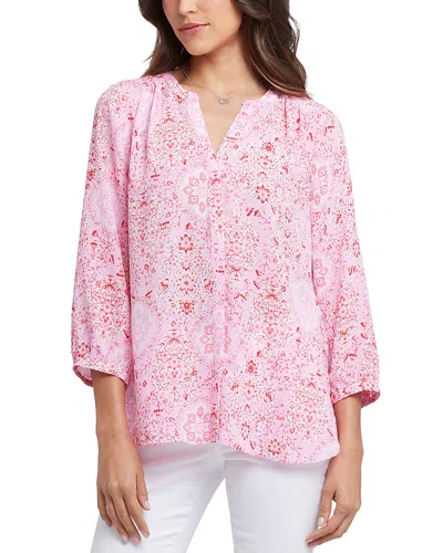 Nydj Pintuck Blouse In Isla Magica