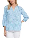 Nydj Pintuck Blouse In Lora Del Rio