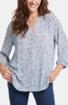 Nydj Plus Size Pintuck Blouse In Mountain Petals