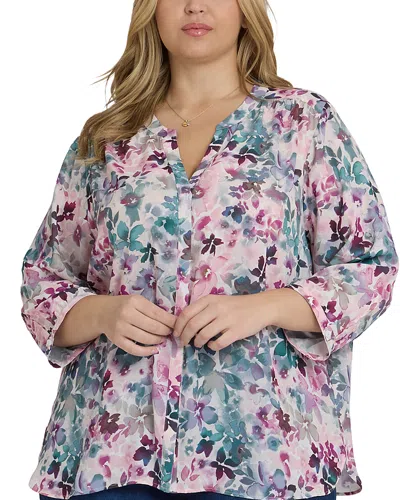 Nydj Pintuck Blouse In Multi