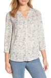 Nydj Pintuck Blouse In Pearl Medallion