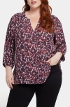 Nydj Semisheer Pintuck Blouse In Perla Plum