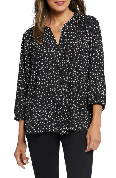 Nydj Pintuck Blouse In Black