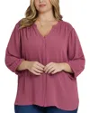 Nydj Pintuck Blouse In Pink