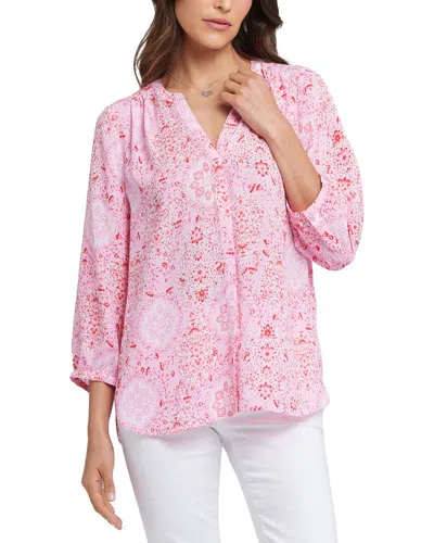 Nydj Pintuck Blouse In Pink