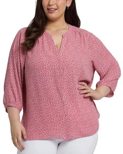 Nydj Pintuck Blouse In Pink
