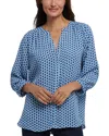 Nydj Pintuck Blouse In Quinto Geo