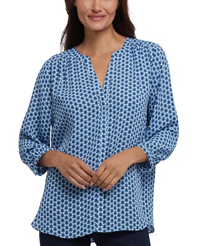 Nydj Pintuck Blouse In Quinto Geo
