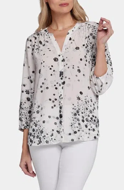 Nydj Pintuck Blouse In Rio Vista