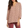 Nydj High-low Crepe Blouse In Rosita