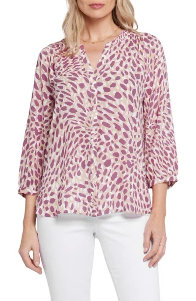 Nydj Pintuck Blouse In Pink