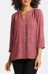 Nydj Pintuck Blouse In Wild Dots