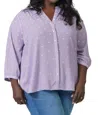Nydj Pintuck Button Down Blouse - Plus Size In Fanciful Dots