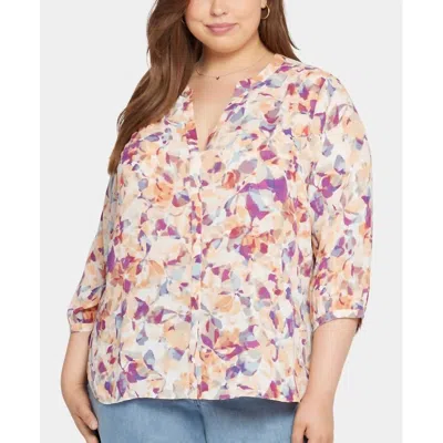 Nydj Semisheer Pintuck Blouse In Multi