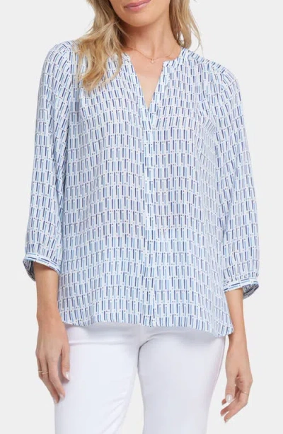 Nydj Pintuck Top In Blue