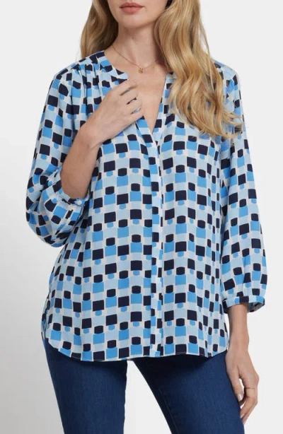Nydj Pintuck Top In Blue