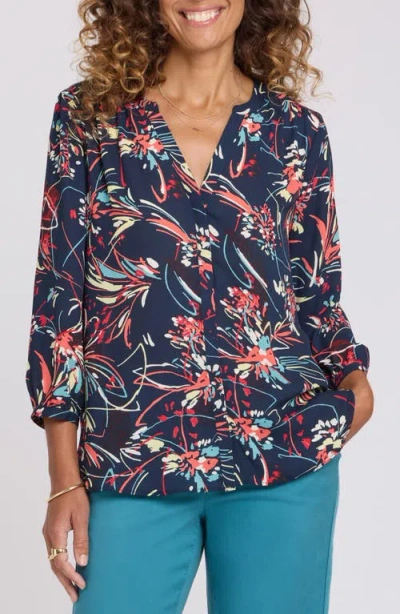 Nydj Pintuck Top In Blue