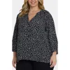 Nydj Pintuck Blouse In Black