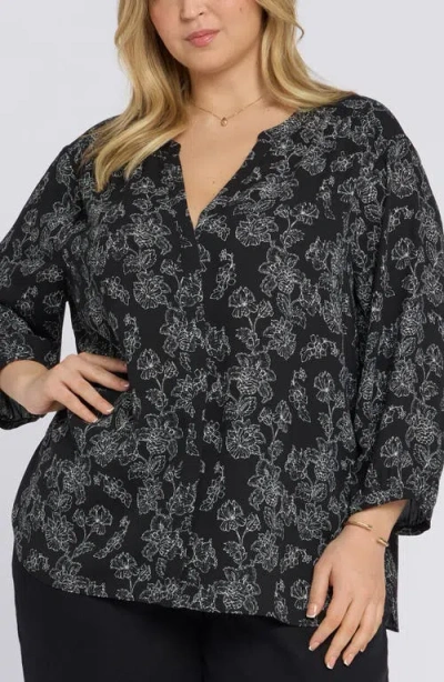 Nydj Pintuck Top In Black