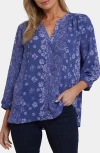 Nydj Pintuck Top In Blue