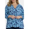 Nydj Pintuck Blouse In Blue