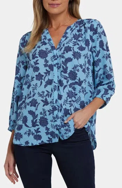 Nydj Pintuck Top In Blue