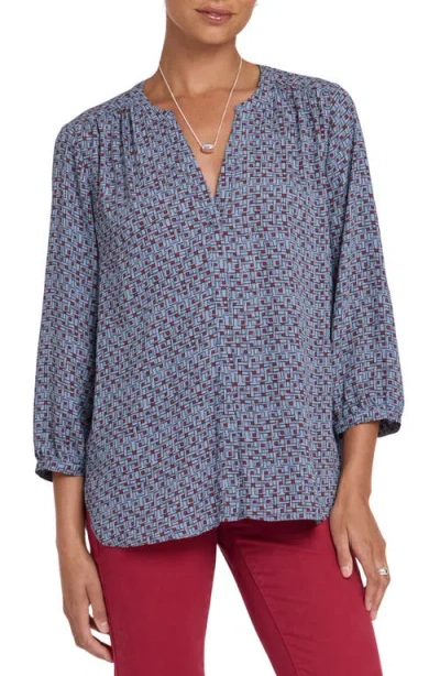 Nydj Pintuck Top In Blue